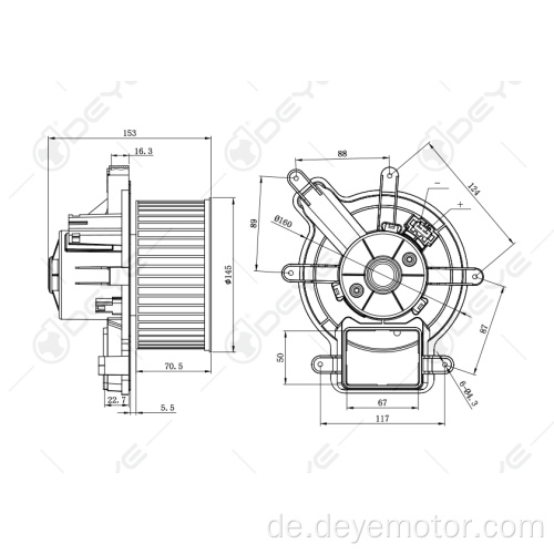 Universal-Auto-Gleichstrom-Gebläsemotor für PEUGEOT 3008